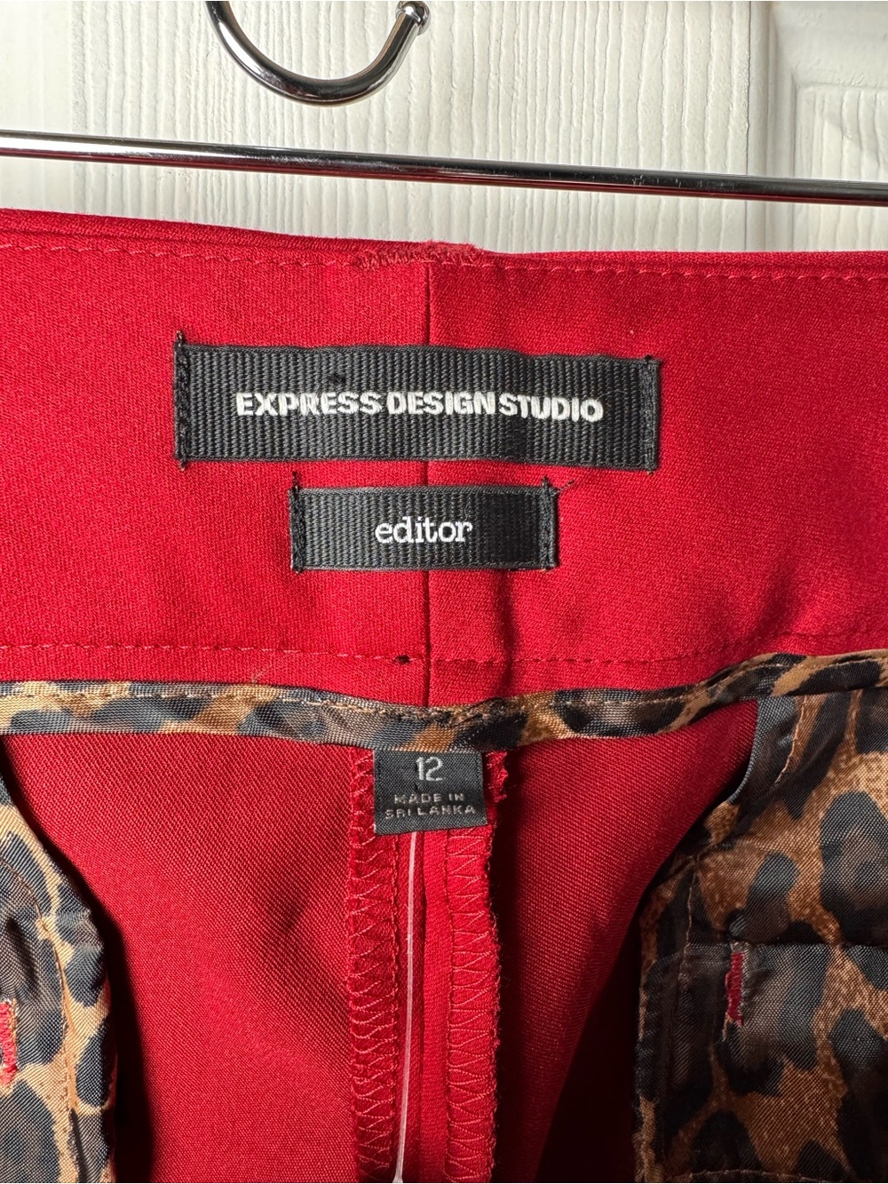 Express Editor Flare Leg Dress Pants Red Size 12 NWT Low Rise Patriotic - Picture 9 of 13